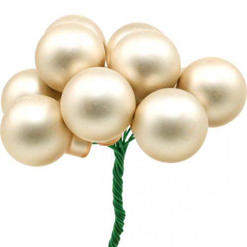 Floristik24 Mini-Weihnachtskugeln am Draht Glas Ø25mm Rosa 140 St