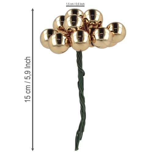 Artikel Spiegelbeeren Ø1,5cm Braun-Gold 140 St