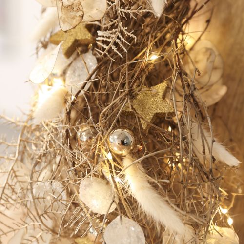Artikel Mini Weihnachtskugel Creme, Beige Spiegelbeeren Ø20mm 140 St