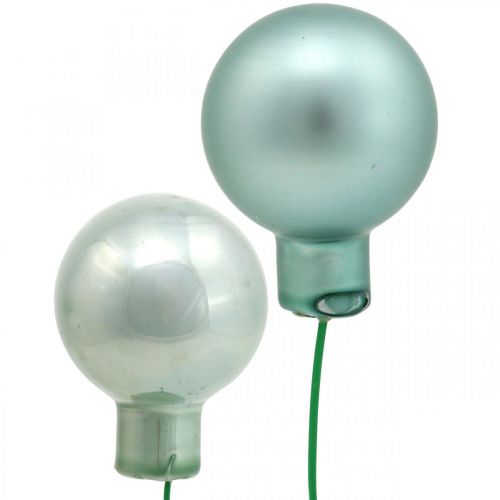 Floristik24 Mini Weihnachtskugeln Mint Spiegelbeeren Glas Ø25mm 140St