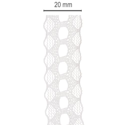 Zierband mit Spitze Baumwolle Feine Bordüre auf Rolle 25mm 10m | Floristik24.de