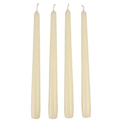 Spitzkerzen Stabkerzen Kerzen Weiß Elfenbein 250/23mm 12St
