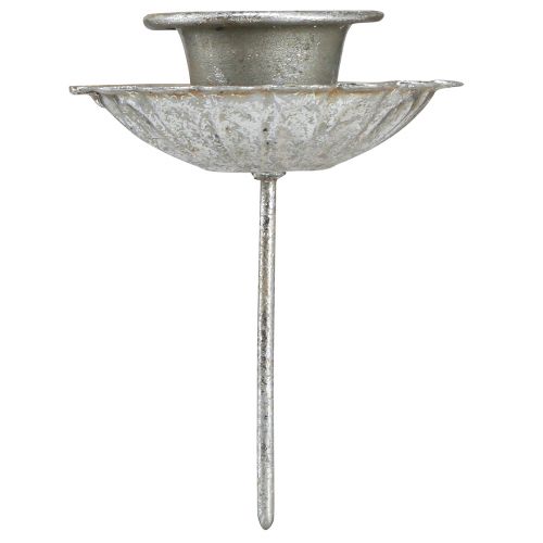 Artikel Spitzkerzenhalter Silber Antik Kerzenhalter mit Dorn Ø8,5cm 4St