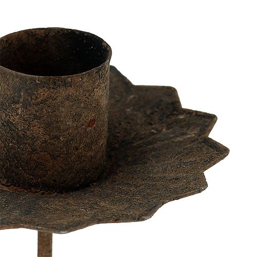 Floristik24 Spitzkerzenhalter zum Stecken Ø7cm Rost 4St