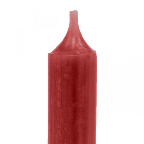 Stabkerze Rot durchgefärbt Kerzen Rubinrot 120mm/Ø21mm 6St
