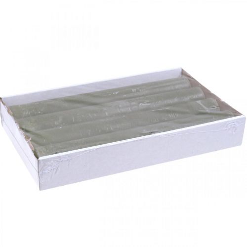 Floristik24 Durchgefärbte Kerzen Olivgrün Stabkerzen 34×240mm 4 St