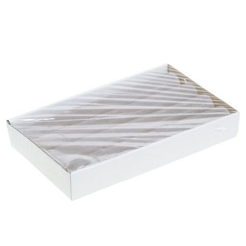 Floristik24 Stabkerzen durchgefärbt Grau 34mm x 240mm 4 St