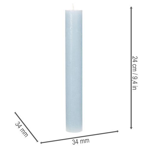Stabkerze blau für Kerzenständer und Tischdekoration 34x240mm 4St | Floristik24.de