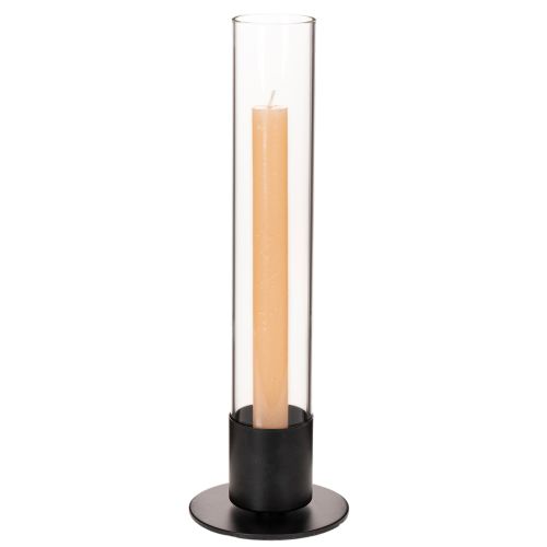 Stabkerzenhalter mit Glaszylinder Schlicht und zeitlos 31cm | Floristik24.de