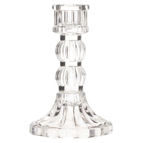Kerzenhalter transparent Design klassisch Tischdekoration 12cm 2St | Floristik24.de