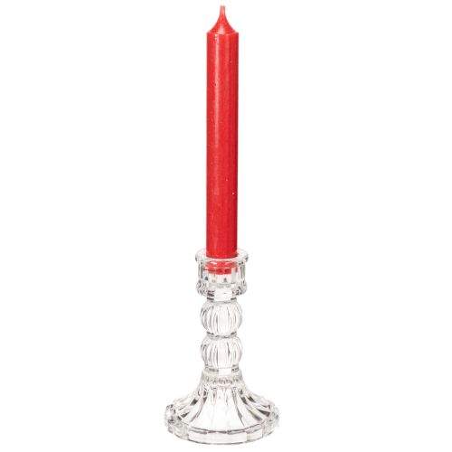 Kerzenhalter transparent Design klassisch Tischdekoration 12cm 2St | Floristik24.de