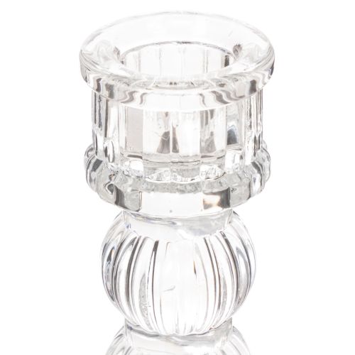 Kerzenhalter transparent Design klassisch Tischdekoration 12cm 2St | Floristik24.de