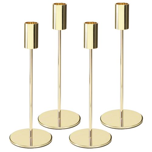 Stabkerzenhalter Gold Metall Kerzenhalter modern 21,5cm 4 St | Floristik24.de