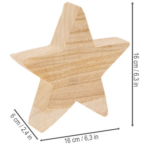 Holzstern Kerzenständer rustikal für Stabkerzen 16cm | Floristik24.de