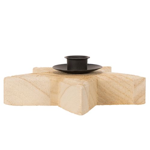 Holzstern Kerzenständer