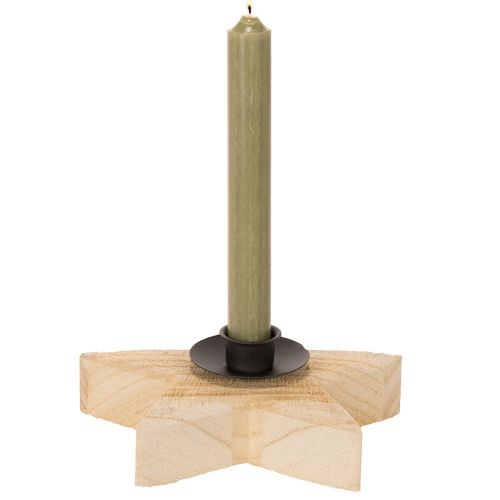 Holzstern Kerzenständer