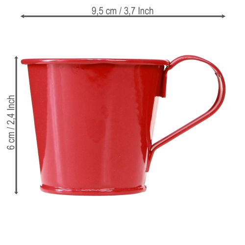 Stabkerzenhalter Metall Kerzenhalter Tasse Rot H6cm 6St | Floristik24.de