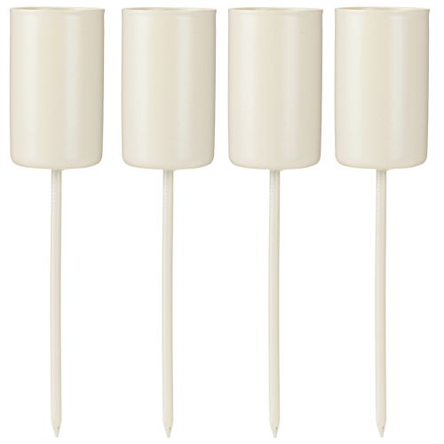 Stabkerzenhalter Metall am Stab Kerzenhalter Beige H11cm 4 St | Floristik24.de