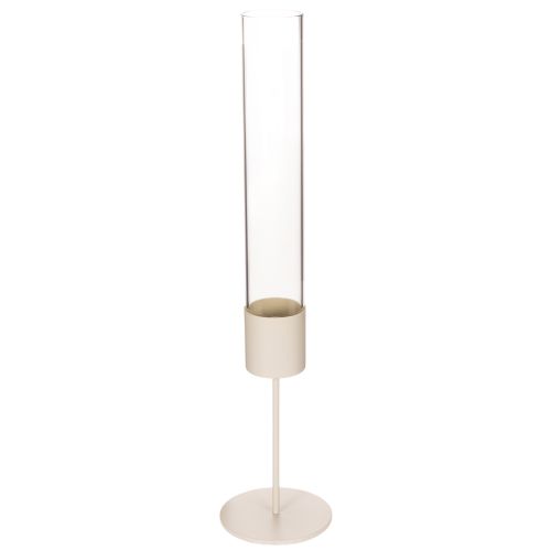 Stabkerzenhalter mit Glaszylinder modern 45cm