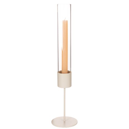 Stabkerzenhalter mit Glaszylinder modern 45cm | Floristik24.de