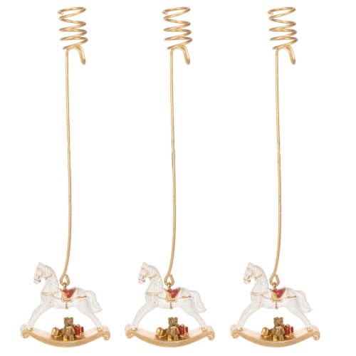 Weihnachtsbaumkerzenhalter Schaukelpferd 20cm 3St | Floristik24.de