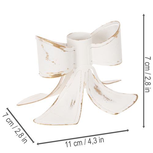 Stabkerzenhalter Schleife Vintage Dekoration 12cm | Floristik24.de
