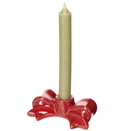 Kerzenhalter Schleifenform Rot für Stabkerzen 11cm 2St | Floristik24.de