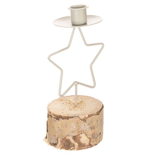 Kerzenhalter Stern mit Holzsockel für Kerze 20cm kaufen | Floristik24.de