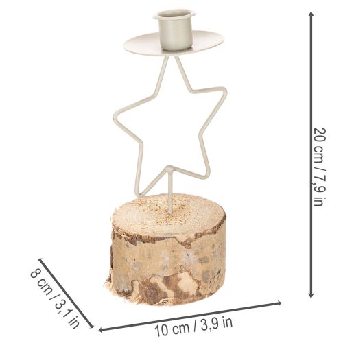 Kerzenhalter Stern mit Holzsockel für Kerze 20cm | Floristik24.de