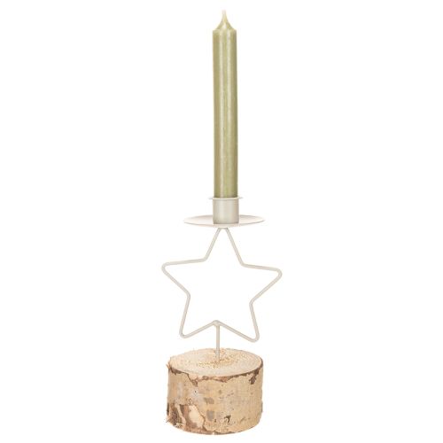 Kerzenhalter Stern mit Holzsockel für Kerze 20cm | Floristik24.de