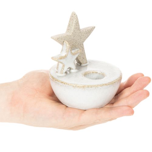 Kerzenhalter Sterne aus Keramik Weihnachtsdeko 11cm 2St | Floristik24.de
