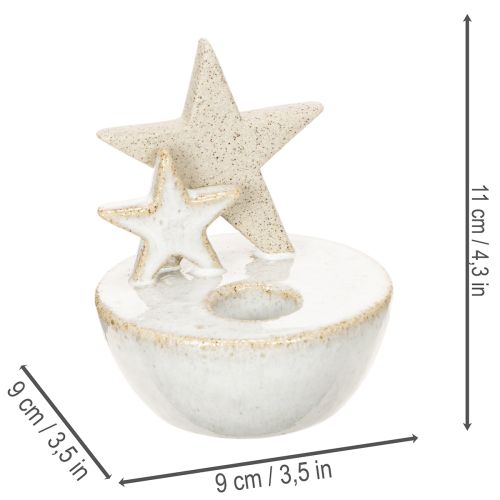 Kerzenhalter Sterne aus Keramik Weihnachtsdeko 11cm 2St | Floristik24.de