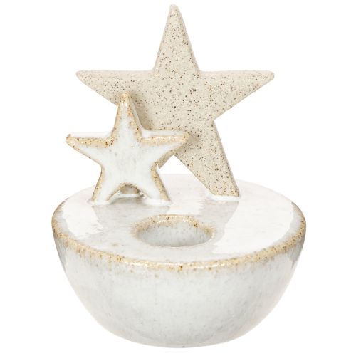 Kerzenhalter Sterne aus Keramik Weihnachtsdeko 11cm 2St | Floristik24.de