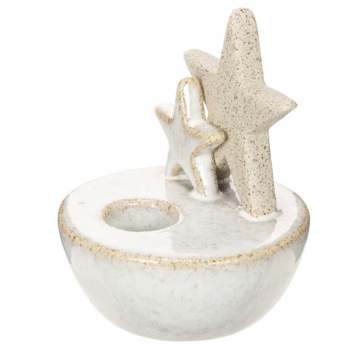 Kerzenhalter Sterne aus Keramik Weihnachtsdeko 11cm 2St | Floristik24.de