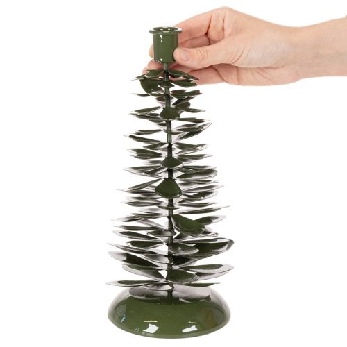 Kerzenständer Tannenbaum Grün Metall-Dekoration 28cm | Floristik24.de