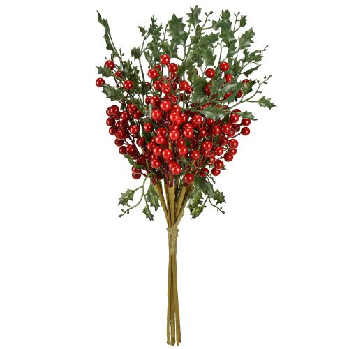 Floristik24 Stechpalme Weihnachtszweig Beeren Ilex künstlich 45cm 6 St