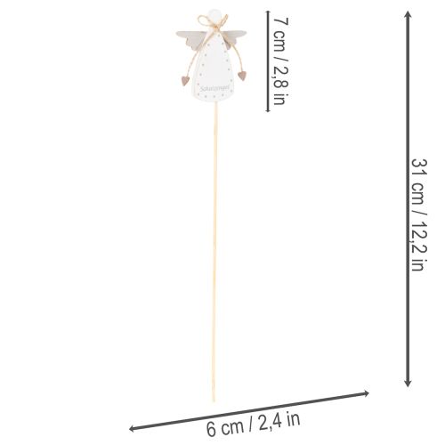 Dekostecker Engel aus Holz Schutzengel Figur am Stab 31cm 12St | Floristik24.de