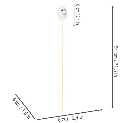 Geister Figuren auf Holzstab Halloween Dekoration 54cm 8St | Floristik24.de