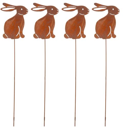 Artikel Gartenstecker Hase für Osterdeko mit rostigem Finish im Landhaus Stil 60cm 4St