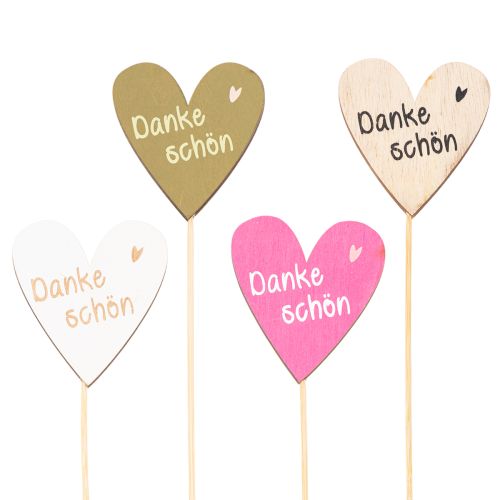 Dekostecker Herz Danke schön für Blumengeschenke 31cm 12St