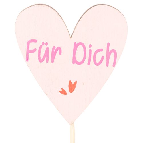 Herzstecker Für Dich Dekoration Holz mit Schriftzug 31cm 12 Stück | Floristik24.de