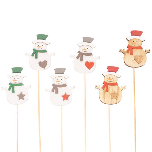 Holzstecker Schneemann für Blumendeko Weihnachten 31cm 12St kaufen | Floristik24.de
