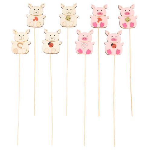 Dekostecker Schweinchen Blumendeko Holz 31cm 16St | Floristik24.de