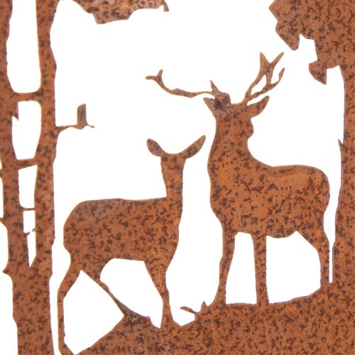 Gartenstecker Rost Rund Hirsch Silhouette Wald Dekoration 53cm 2St | Floristik24.de
