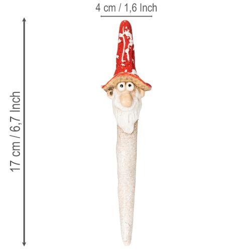 Zwerg zum Stecken Figur mit langem Bart und Pilzhut Deko 17cm 2St | Floristik24.de