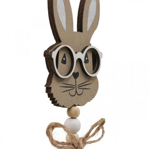 Blumenstecker Hase mit Brille Dekostecker Holz 4×7,5cm 12St