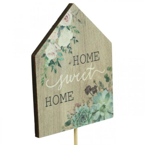 Floristik24 Blumenstecker Holz Home Sweet Home Deko 6,5x7,5cm 18 St