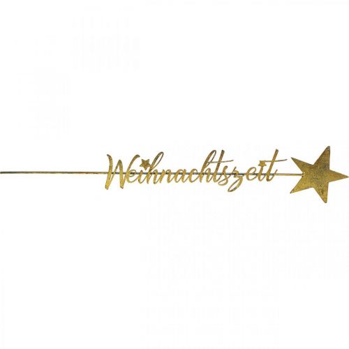 Artikel Metallstecker „Weihnachtszeit“, Weihnachtsdeko, Blumenschmuck Golden, Grau L58,5cm B10cm