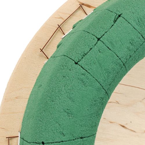 Artikel Steckschaum Kranz auf Holz Nassteckschaum Grün Ø29cm
