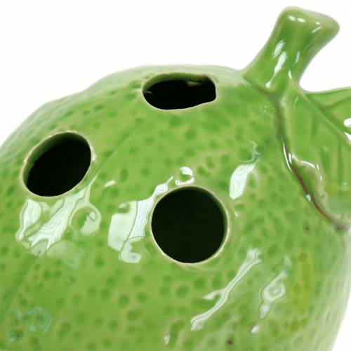 Floristik24 Steingutvase Zitrone Limette Grün 15cm